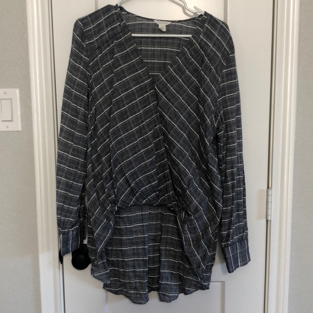 Light Blue striped High-Low Tunic